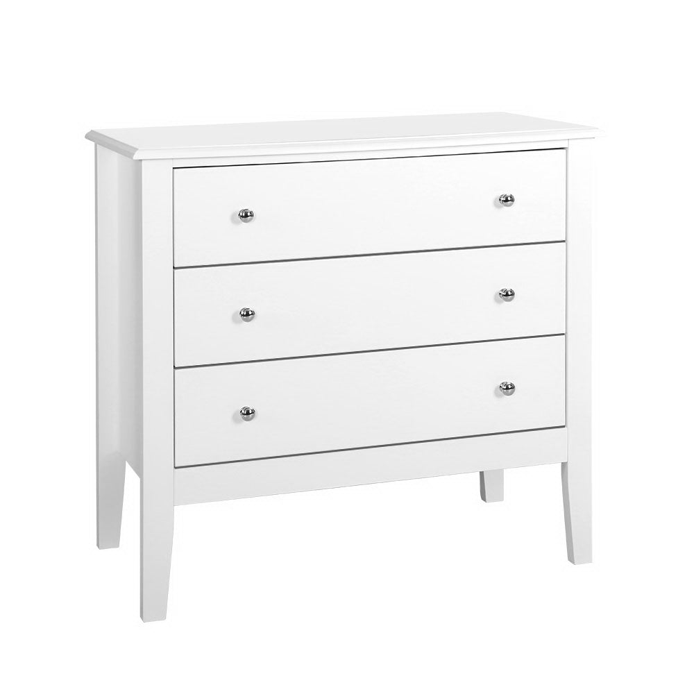 Artiss 3 Chest of Drawers - BRITTANY White-0