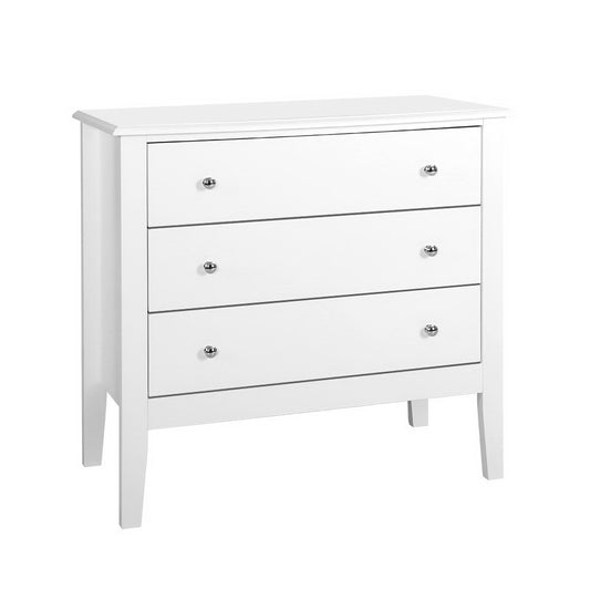 Artiss 3 Chest of Drawers - BRITTANY White-0