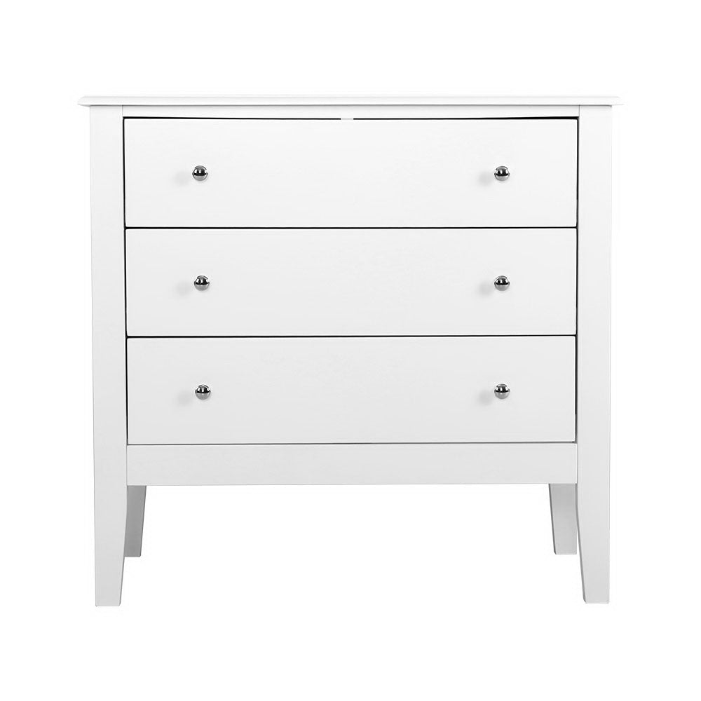 Artiss 3 Chest of Drawers - BRITTANY White-2