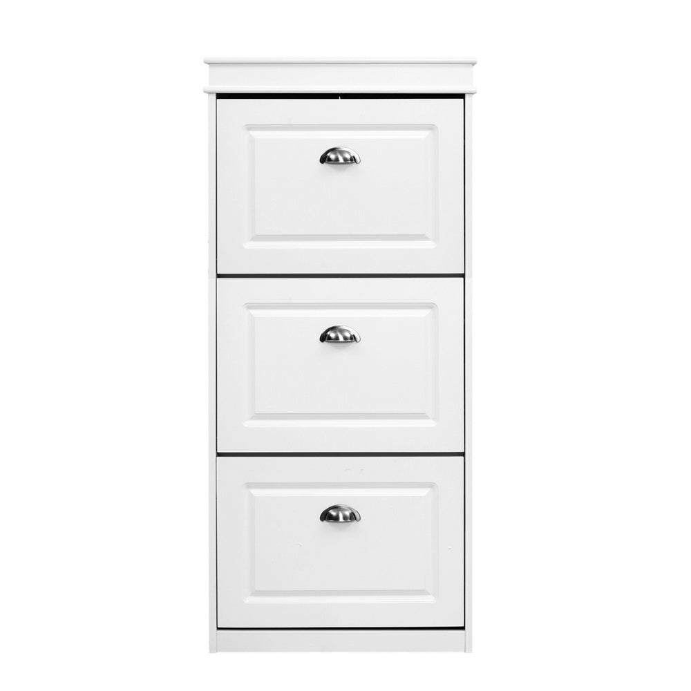 Artiss Shoe Rack Cabinet 18 Pairs 3-tier White Sena-2