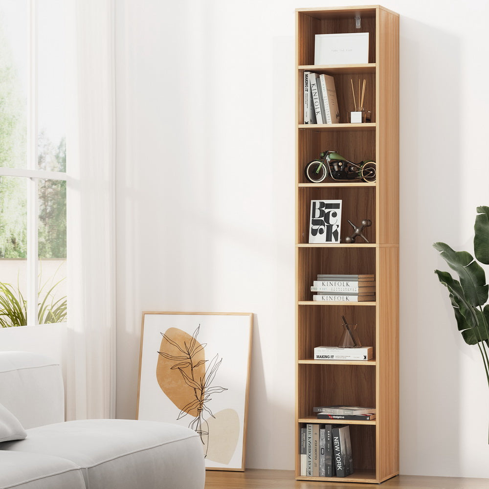 Artiss Bookshelf 8 Tiers MILO Pine-4