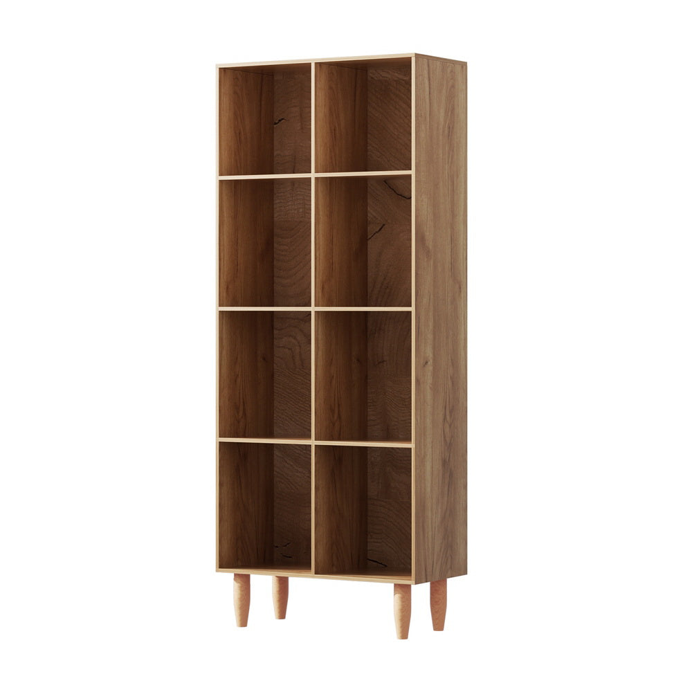 Artiss Bookshelf Bookcase 4 Tiers LEOR Walnut-0