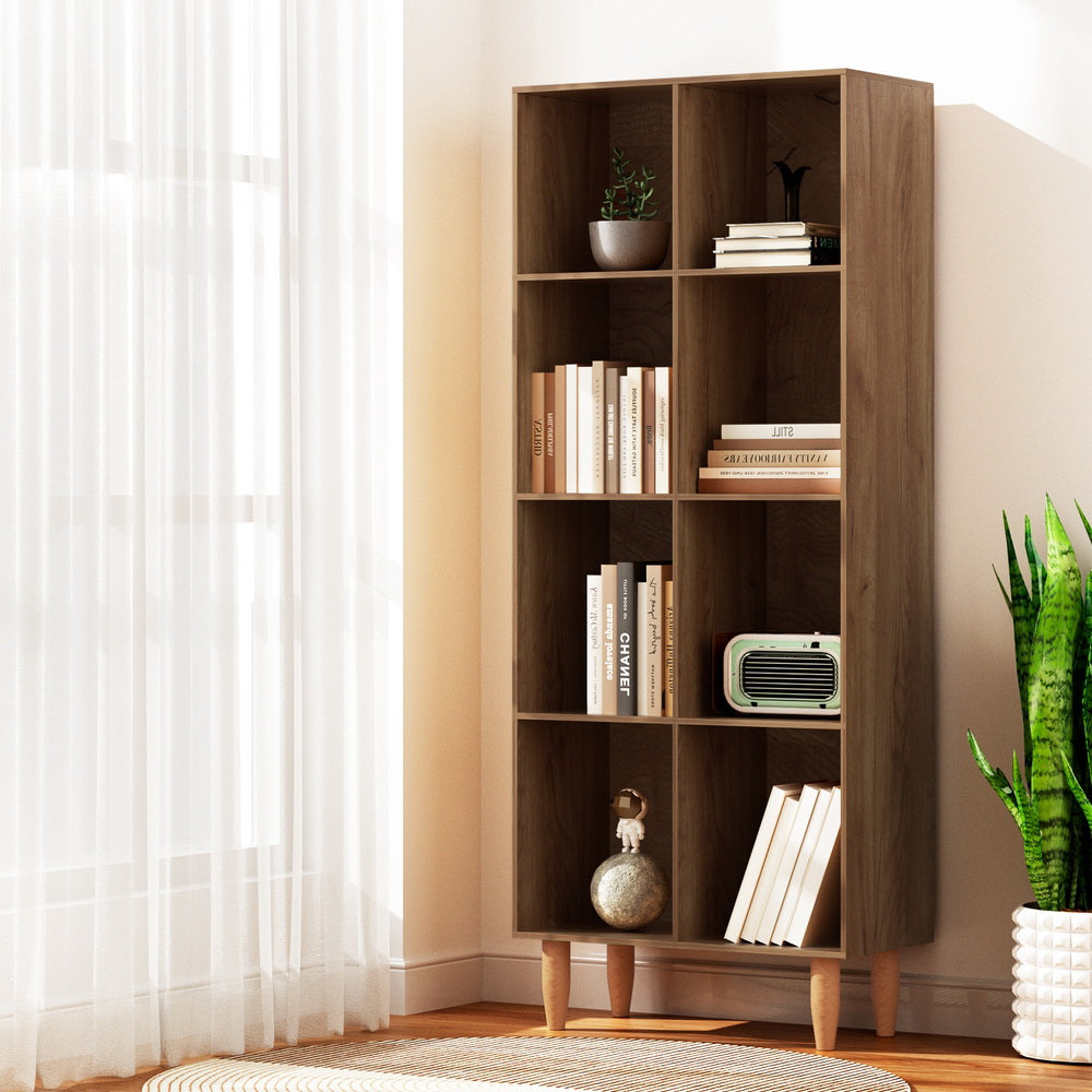 Artiss Bookshelf Bookcase 4 Tiers LEOR Walnut-6