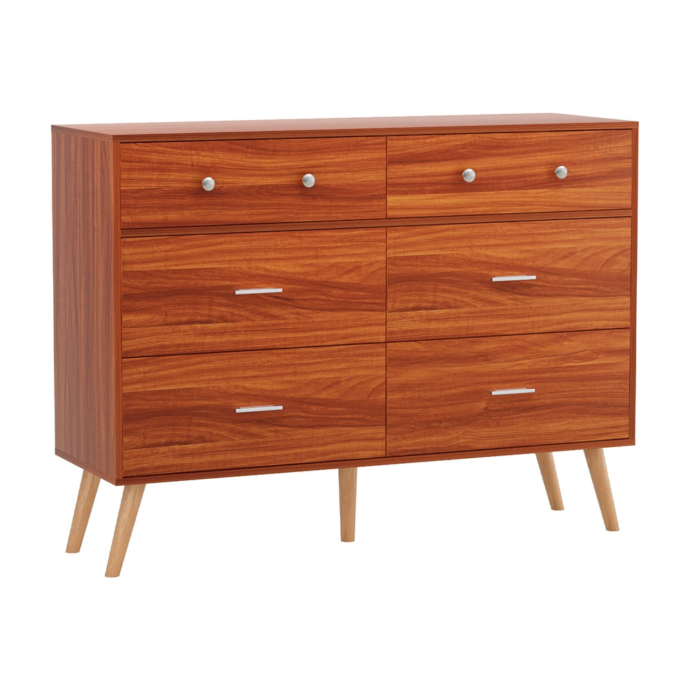 Artiss 6 Chest of Drawers Storage Cabinet Walnut-0