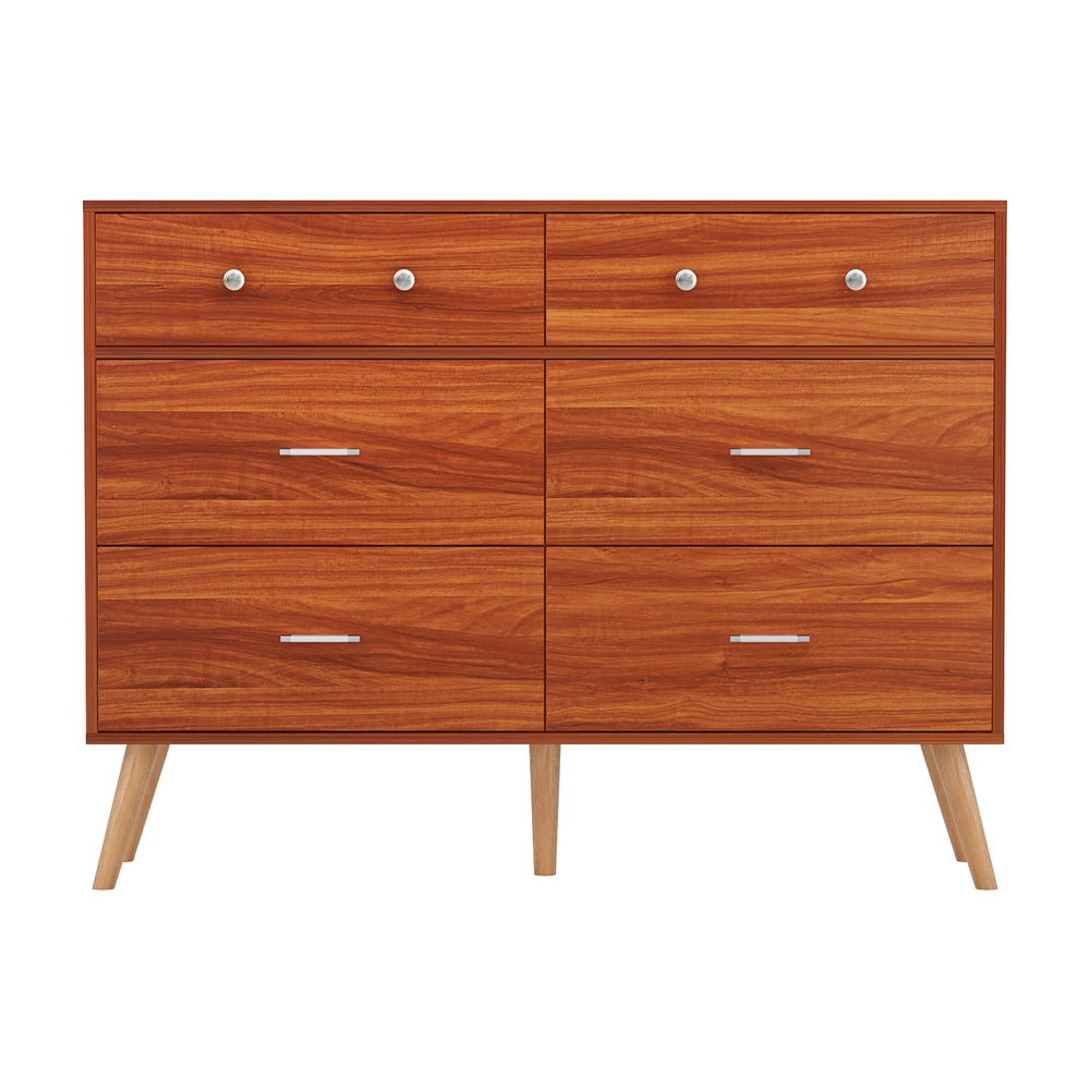 Artiss 6 Chest of Drawers Storage Cabinet Walnut-2