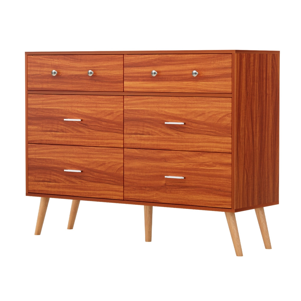 Artiss 6 Chest of Drawers Storage Cabinet Walnut-3