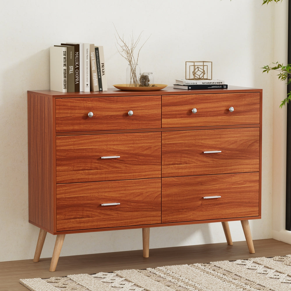 Artiss 6 Chest of Drawers Storage Cabinet Walnut-6