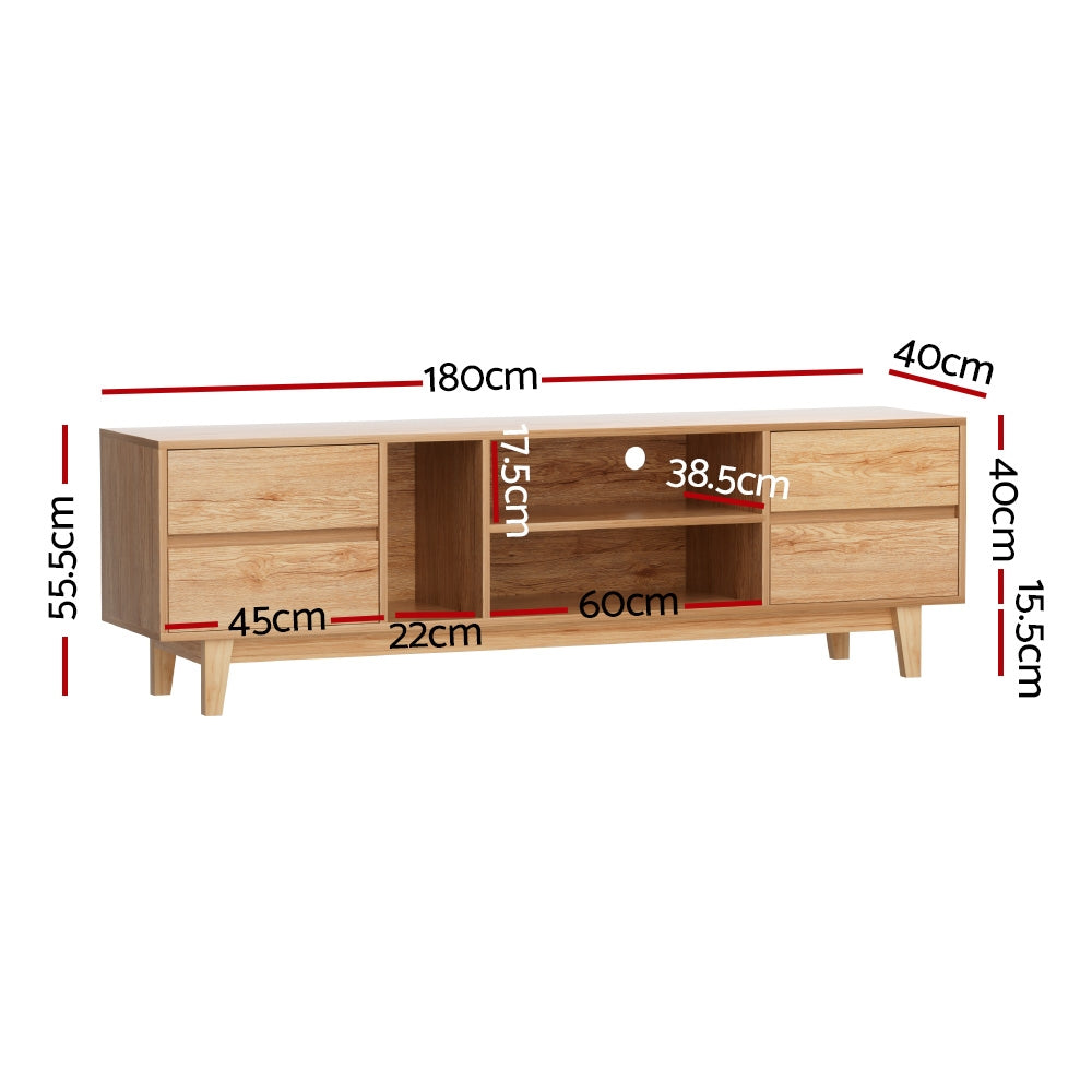 Artiss Entertainment Unit Stand TV Cabinet Storage Drawer Shelf 180cm Wooden-1