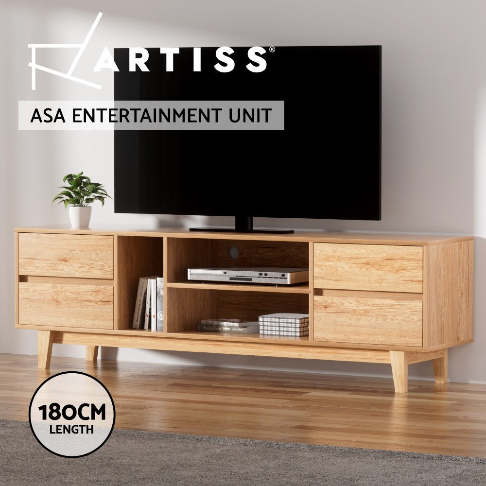 Artiss Entertainment Unit Stand TV Cabinet Storage Drawer Shelf 180cm Wooden-3