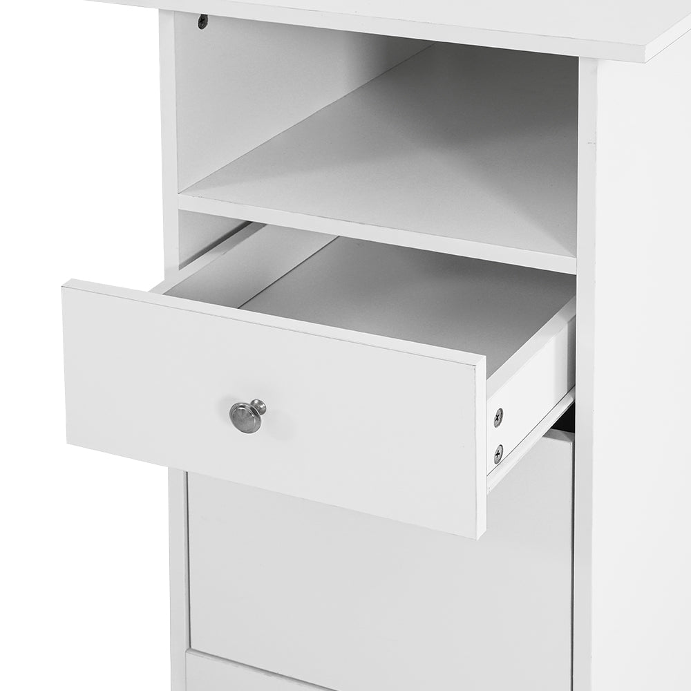 Artiss Computer Desk Shelf Cabinet L-Shape White 150CM-3