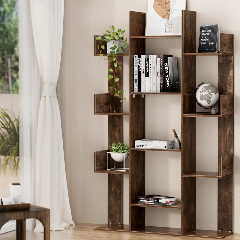 Artiss Tree-Shaped Bookshelf ROMI Walnut-4