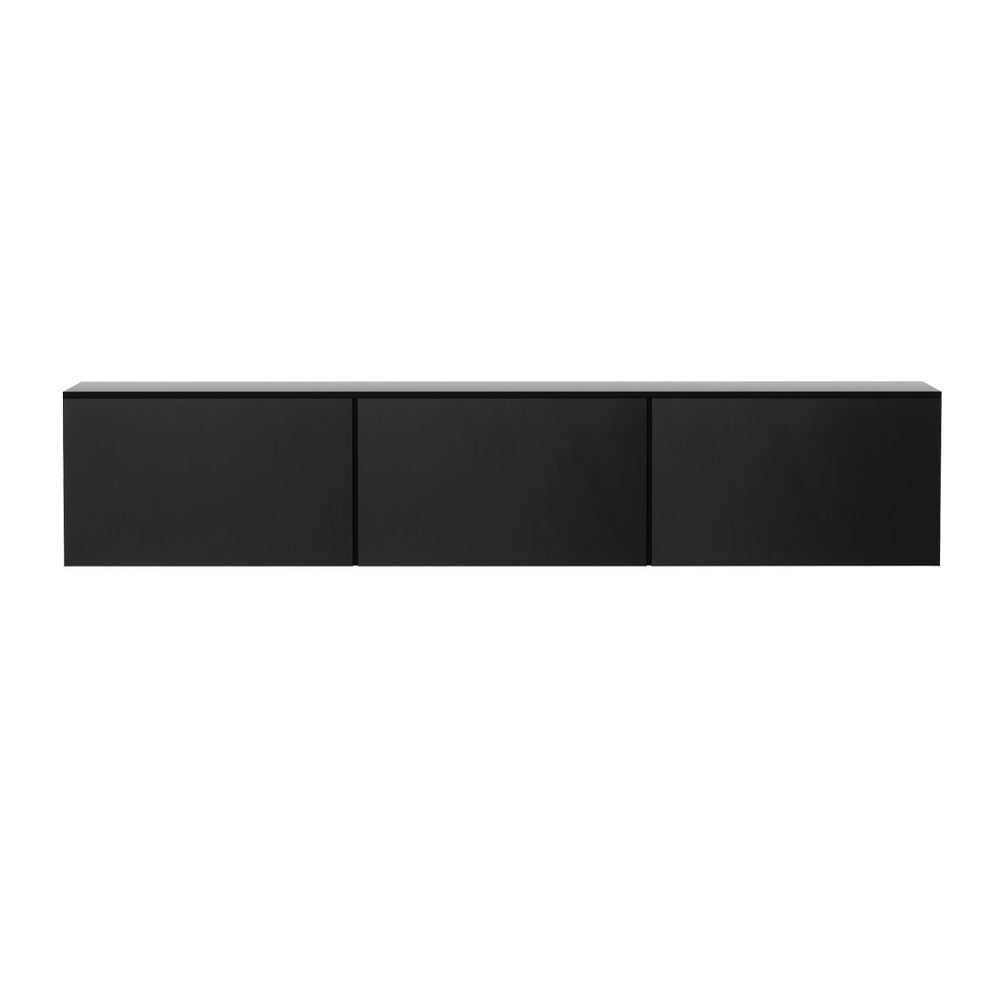 Artiss Floating Entertainment Unit TV Cabinet High Glossy Black 3 Cabinets 200CM-2