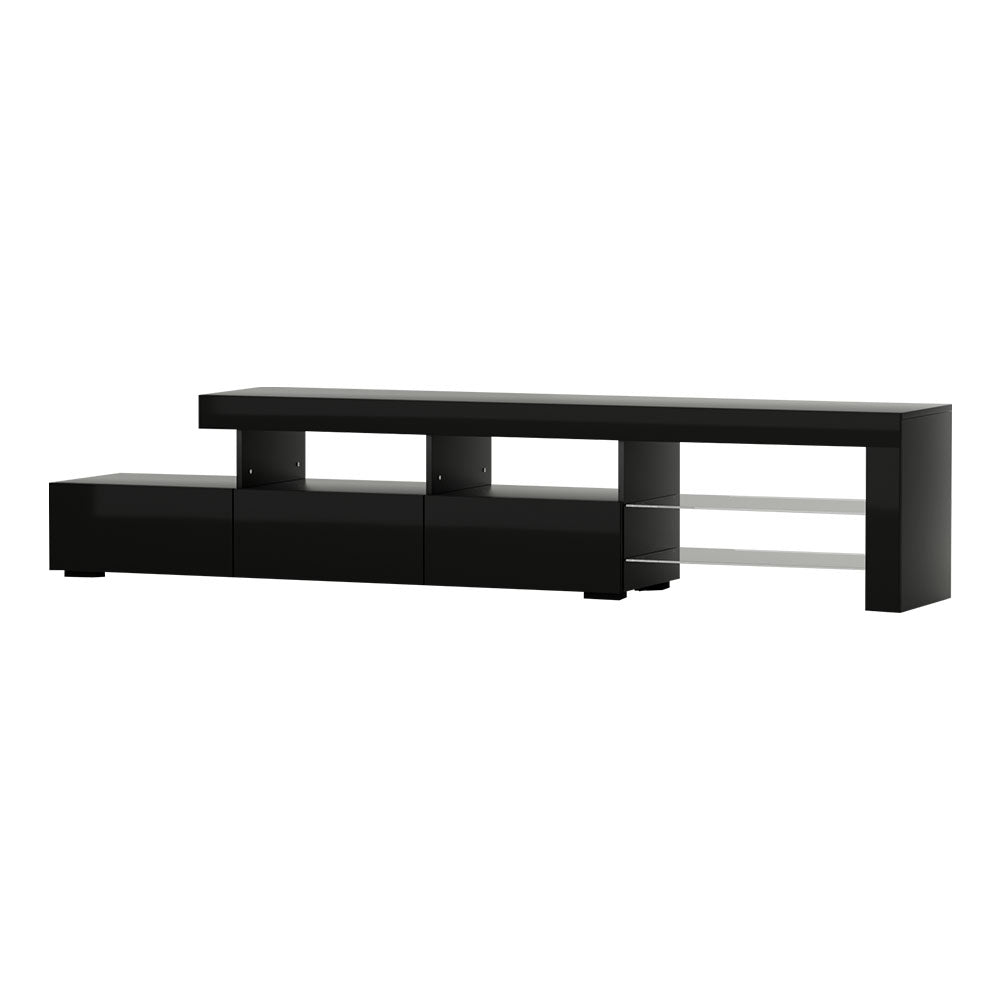 Artiss Entertainment Unit TV Cabinet LED 215cm Black Caya-0