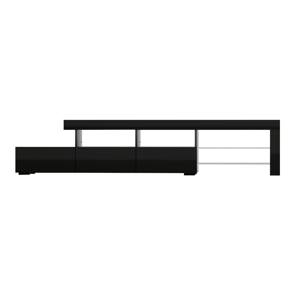 Artiss Entertainment Unit TV Cabinet LED 215cm Black Caya-2