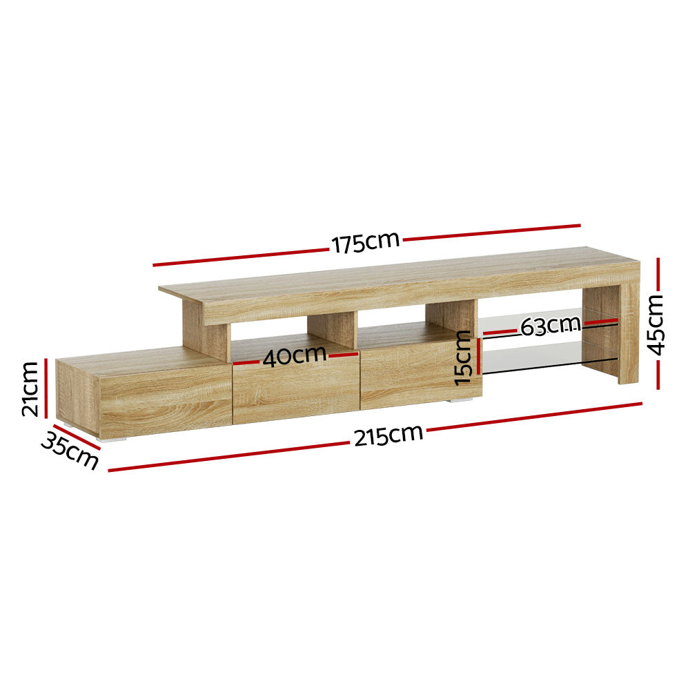 Artiss Entertainment Unit TV Cabinet LED 215cm Pine Caya-1