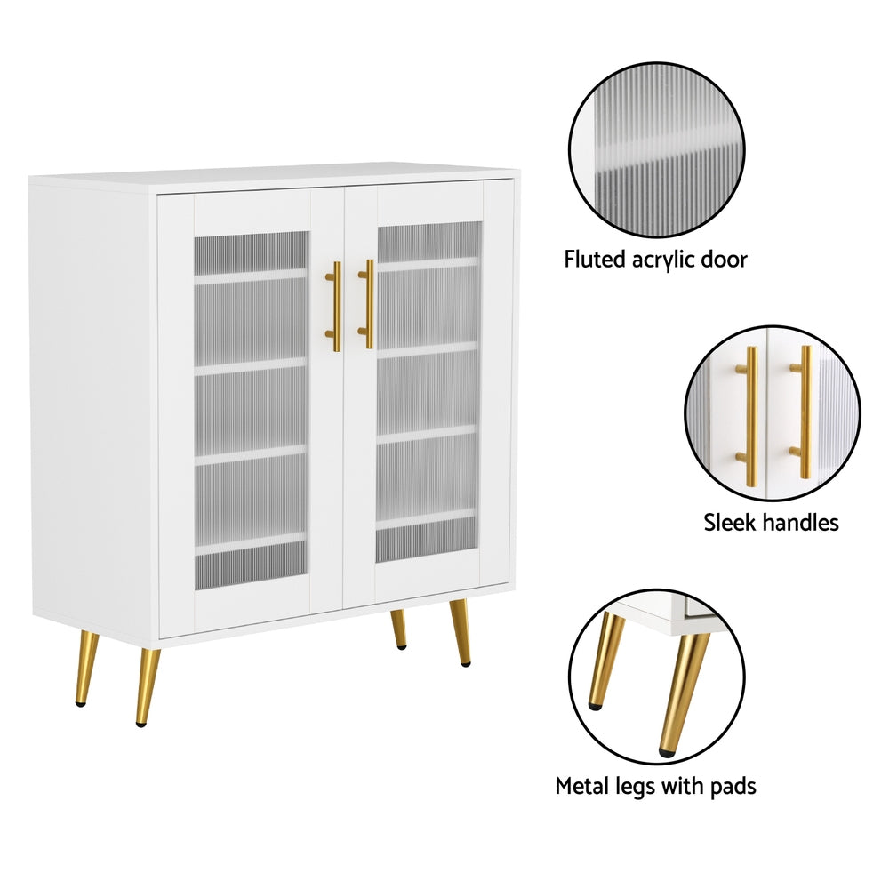 Artiss Shoe Rack 5-tier 20 Pairs Storage LED Light-5