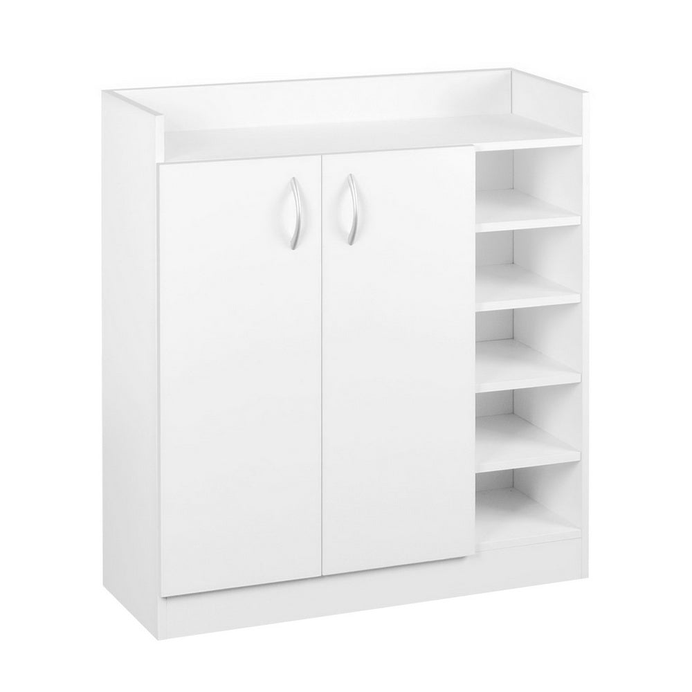 Artiss Shoe Rack Cabinet 21 Pairs Adjustable Shelves White Clair-0