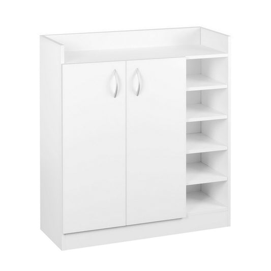 Artiss Shoe Rack Cabinet 21 Pairs Adjustable Shelves White Clair-0