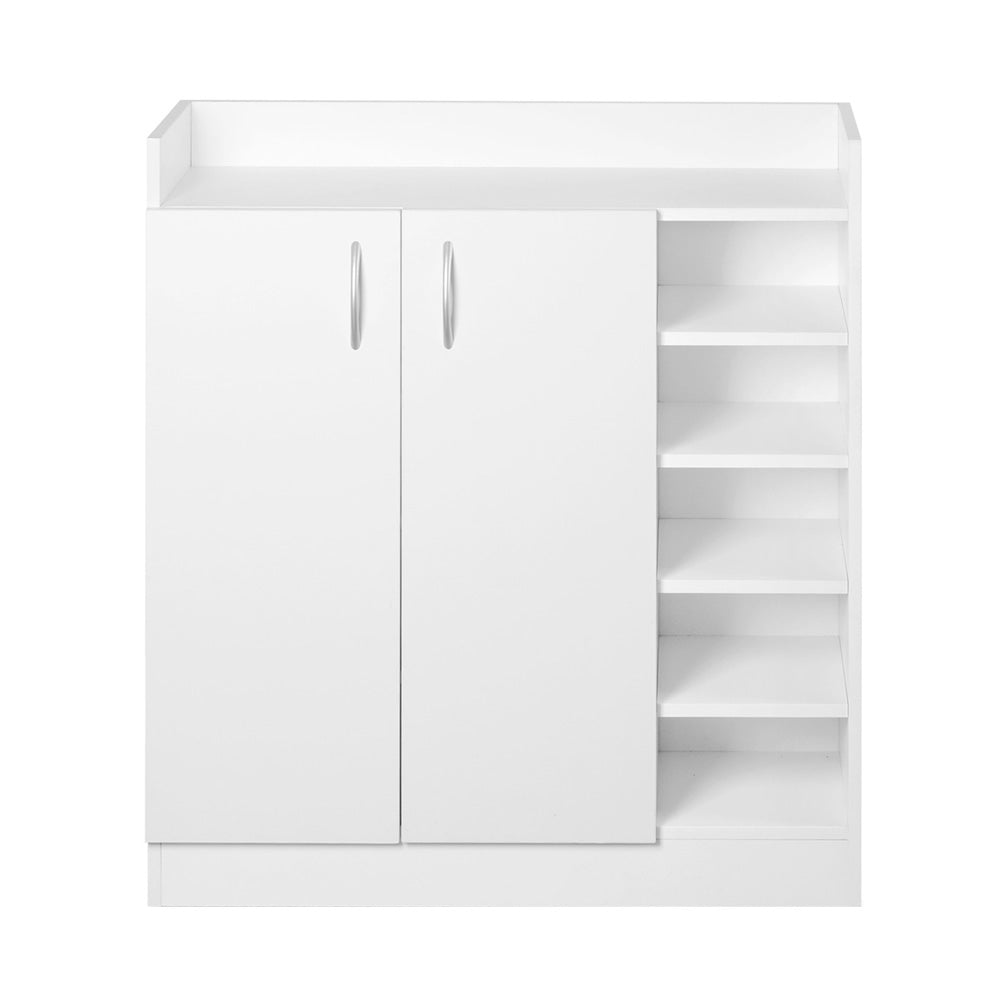 Artiss Shoe Rack Cabinet 21 Pairs Adjustable Shelves White Clair-2