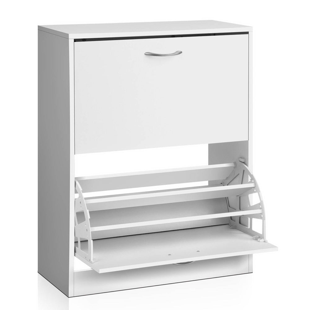 Artiss Shoe Rack Cabinet Adjustable Shelves 24 Pairs White Iris-2