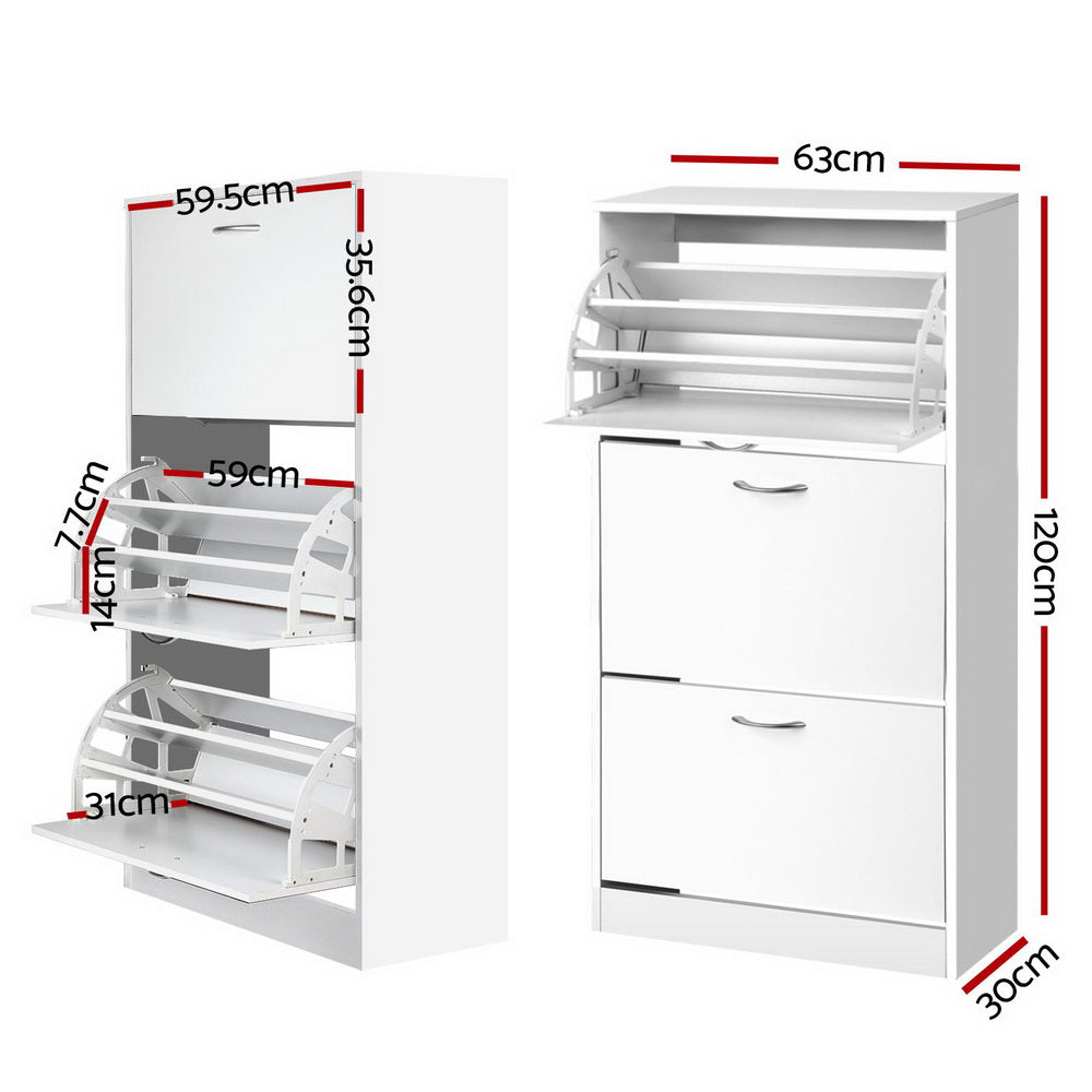 Artiss Shoe Rack Cabinet 36 Pairs Adjustable Shelves Ivy-1