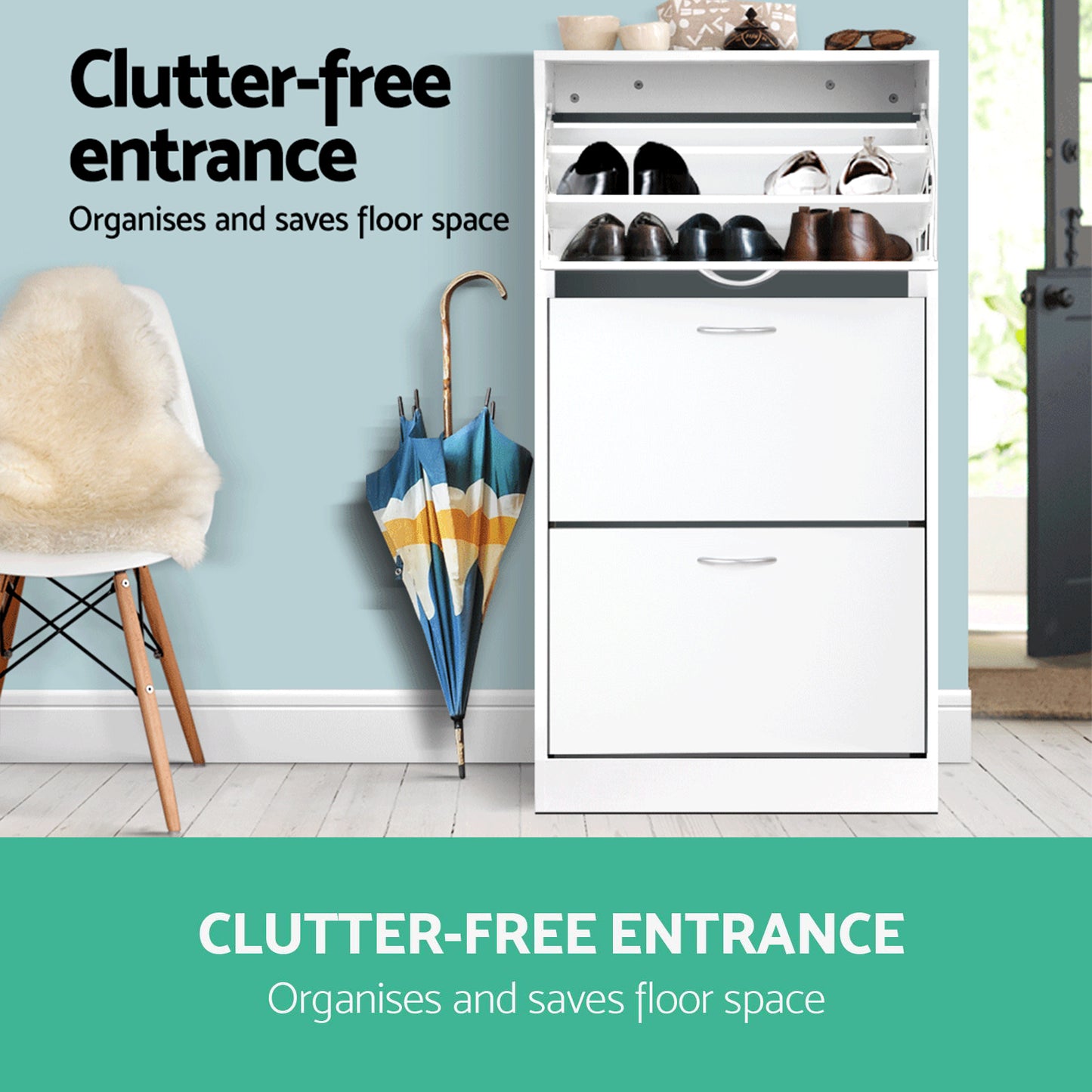 Artiss Shoe Rack Cabinet 36 Pairs Adjustable Shelves Ivy-4