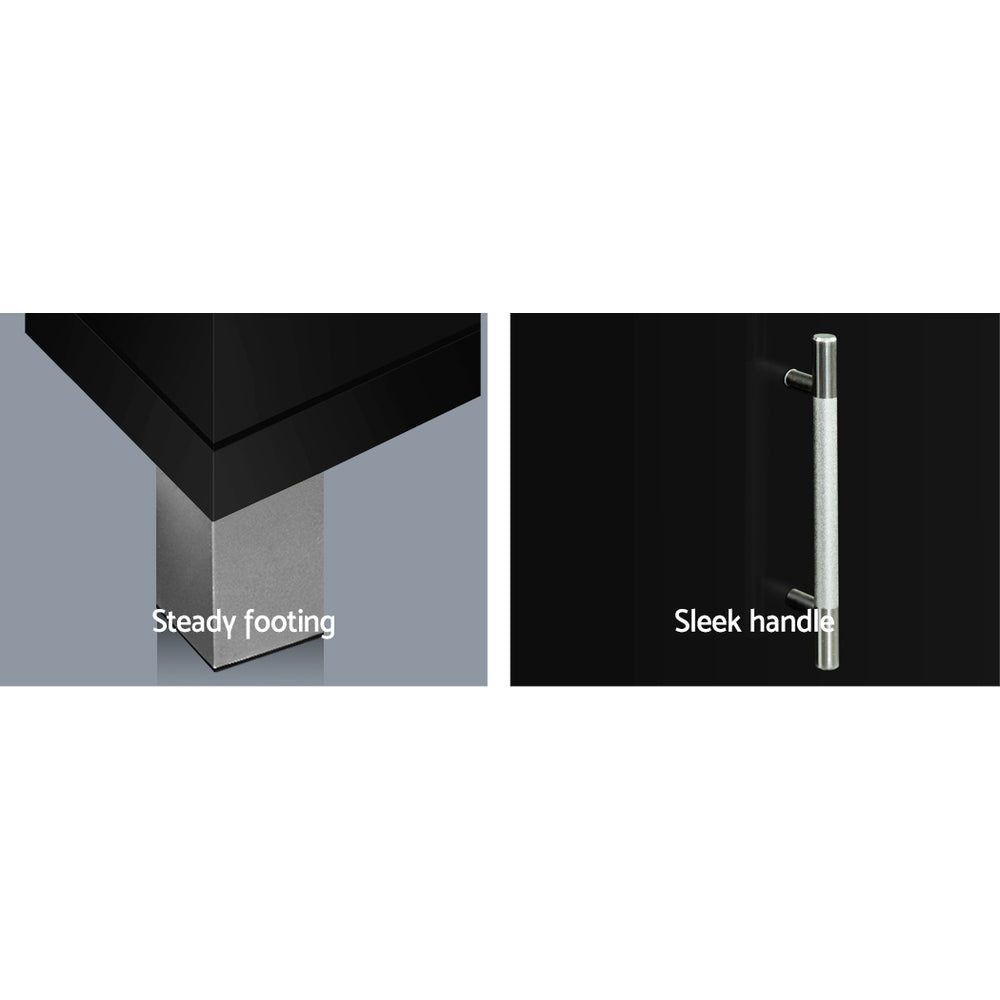 Artiss TV Cabinet Entertainment Unit 190cm Black Danson-5