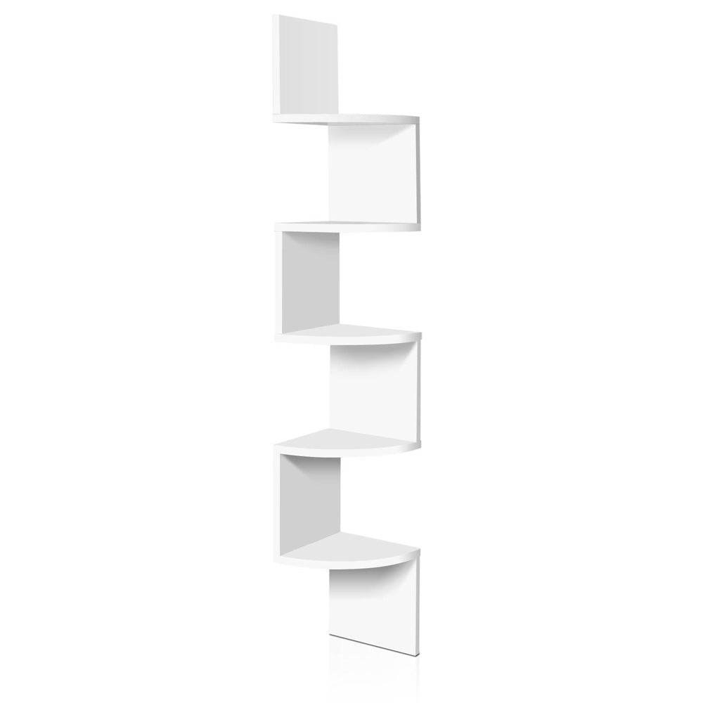 Artiss Wall Shelf Corner Floating 5-Tier White-0