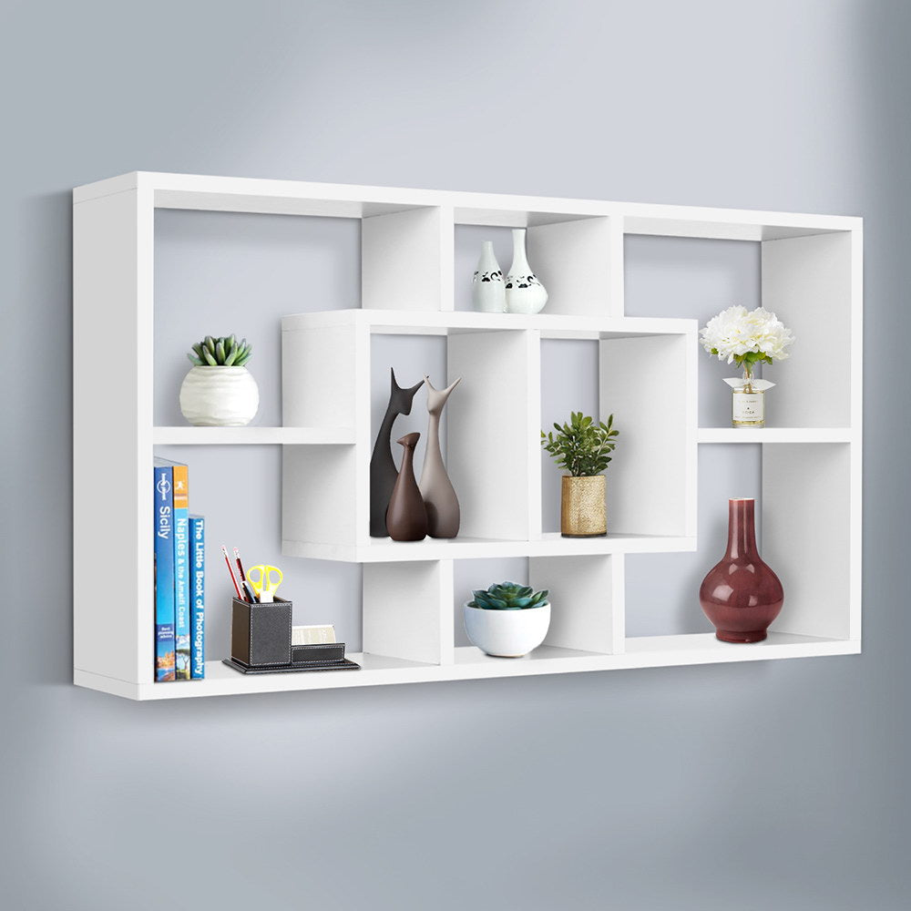 Artiss Floating Wall Shelves Bookshelf White-6