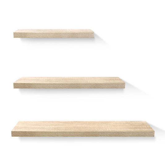 Artiss Floating Wall Shelf Set of 3 Oak-0