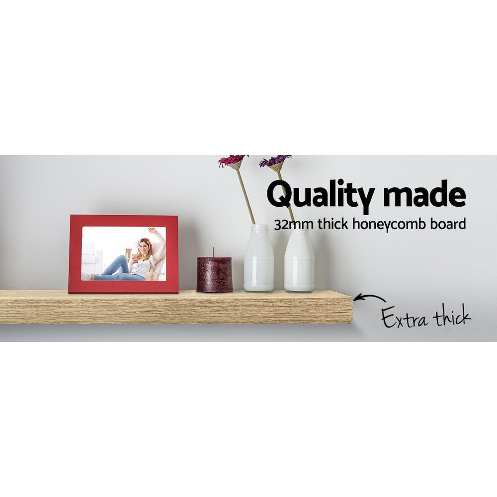 Artiss Floating Wall Shelf Set of 3 Oak-3