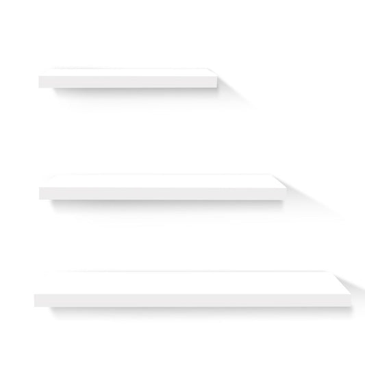 Artiss Floating Wall Shelf Set of 3 White-0