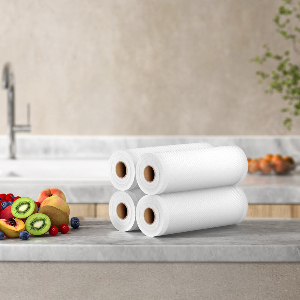 4 Rolls Food Vacuum Sealer Bags Storage Saver Heat Sealing Bag Pack 20CMX6M-3