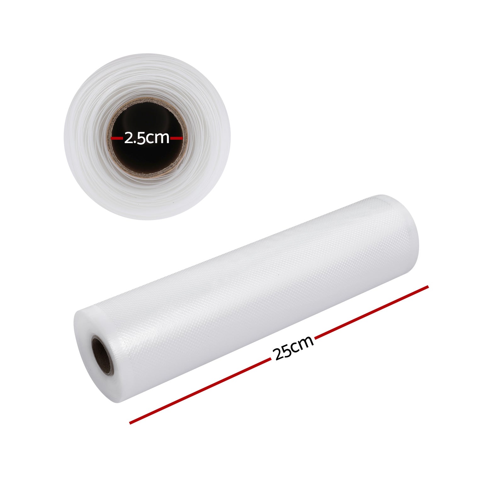 2 Rolls Food Vacuum Sealer Bags Storage Saver Heat Sealing Bag Pack 25CMX6M-1