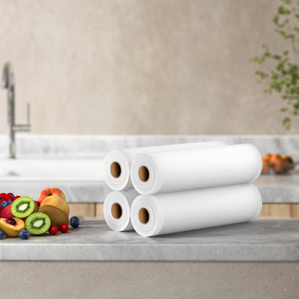 4 Rolls Food Vacuum Sealer Bags Storage Saver Heat Sealing Bag Pack 25CMX6M-3