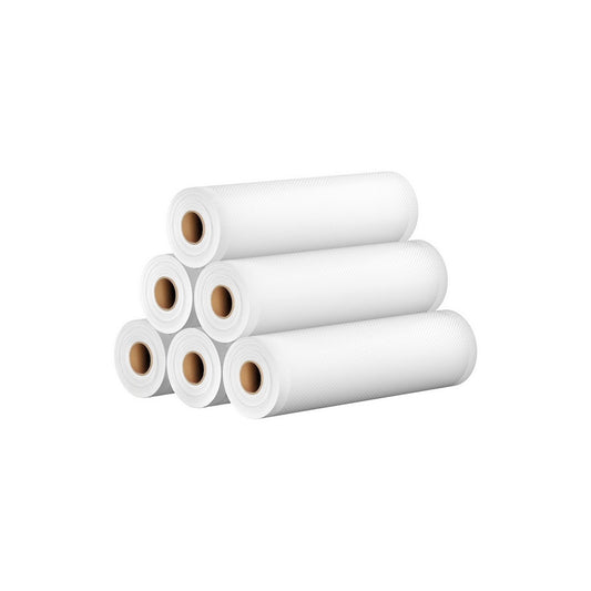 6 Rolls Food Vacuum Sealer Bags Storage Saver Heat Sealing Bag Pack 25CMX6M-0