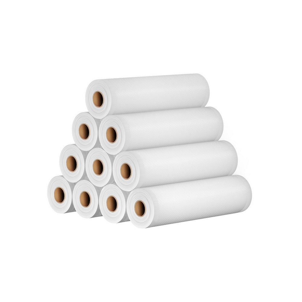 10 Rolls Food Vacuum Sealer Bags Storage Saver Heat Sealing Bag Pack 25CMX6M-0