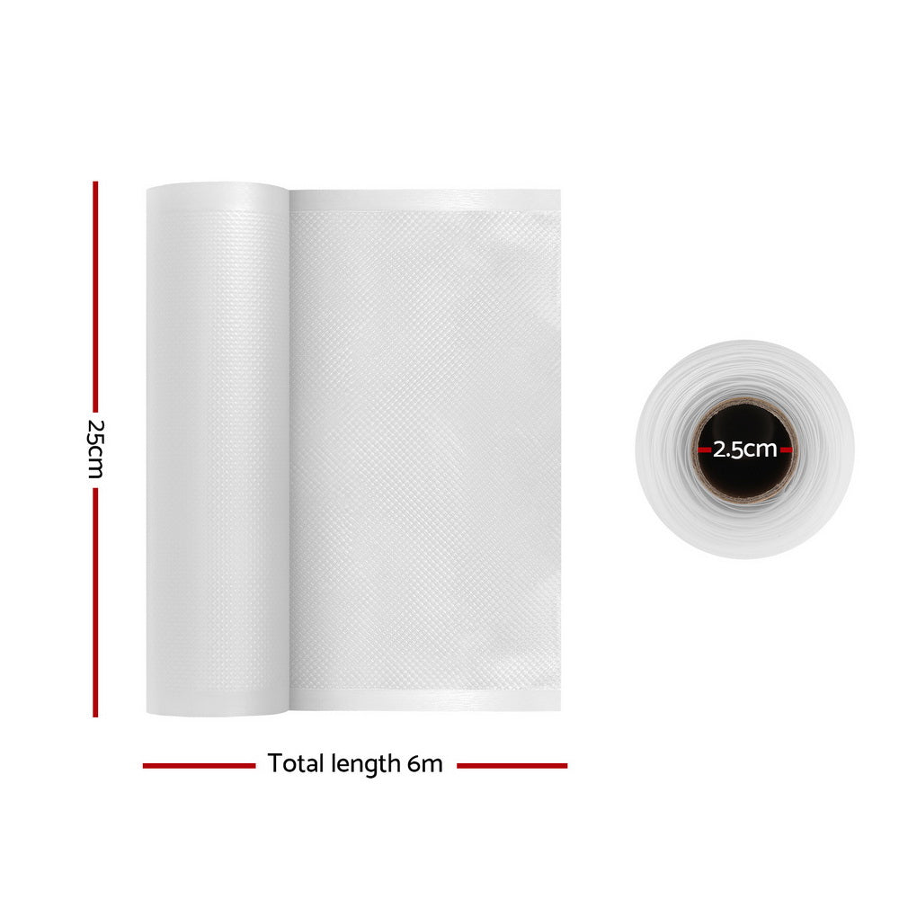 10 Rolls Food Vacuum Sealer Bags Storage Saver Heat Sealing Bag Pack 25CMX6M-1