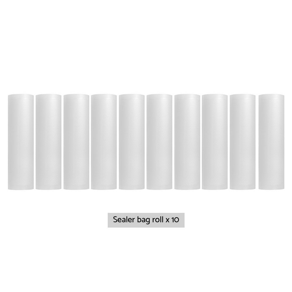 10 Rolls Food Vacuum Sealer Bags Storage Saver Heat Sealing Bag Pack 25CMX6M-2