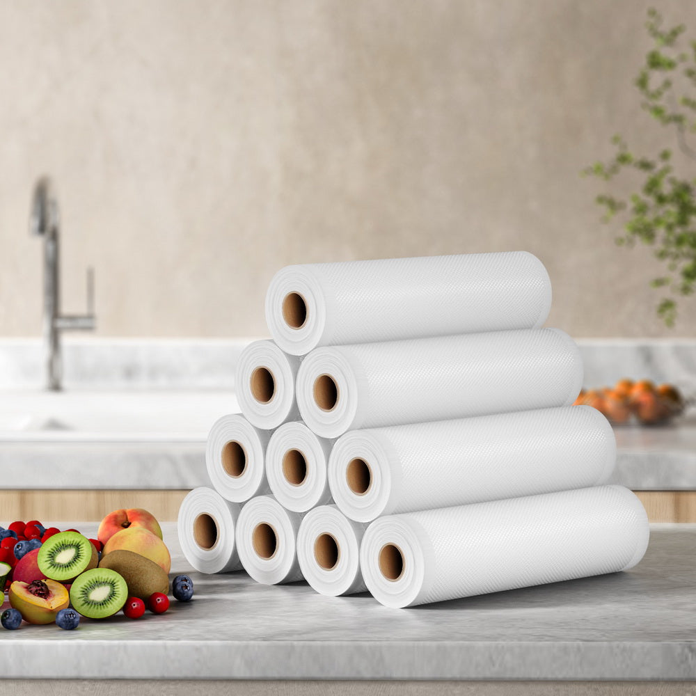 10 Rolls Food Vacuum Sealer Bags Storage Saver Heat Sealing Bag Pack 25CMX6M-3