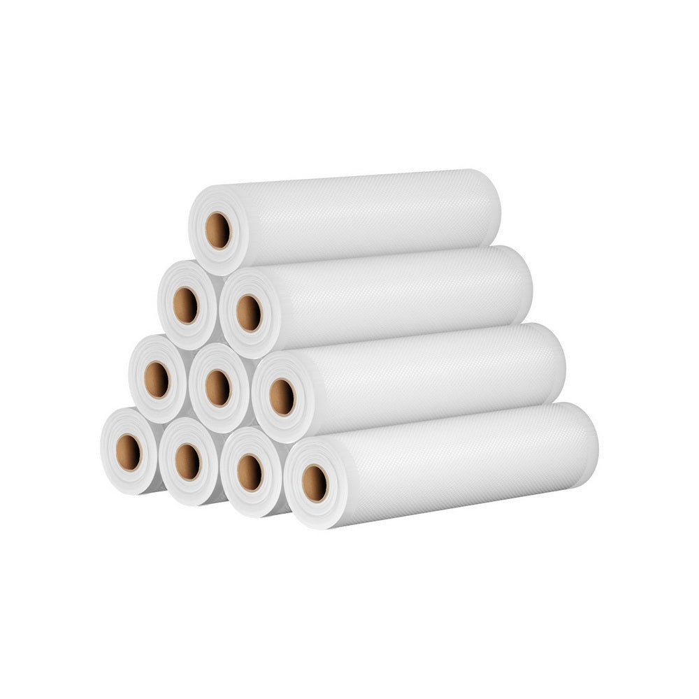 10 Rolls Food Vacuum Sealer Bags Storage Saver Heat Sealing Bag Pack 28CMX6M-0