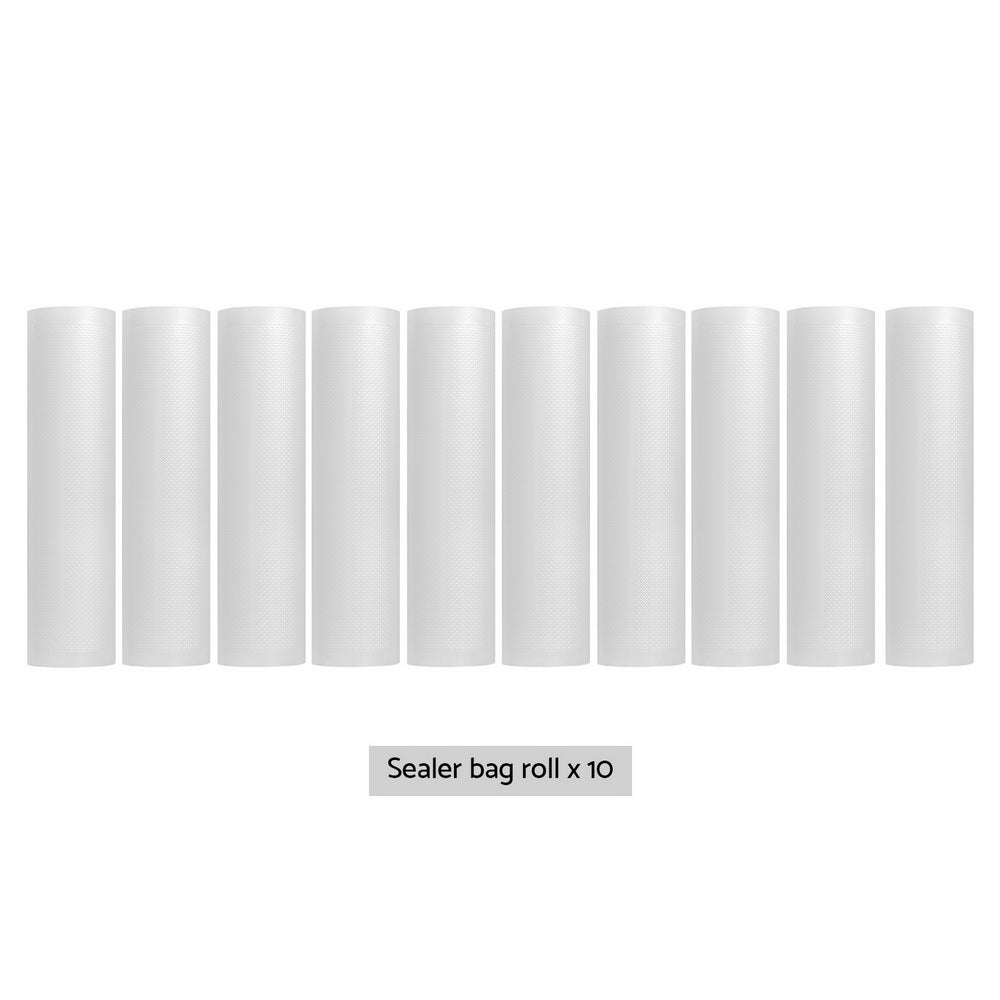 10 Rolls Food Vacuum Sealer Bags Storage Saver Heat Sealing Bag Pack 28CMX6M-2