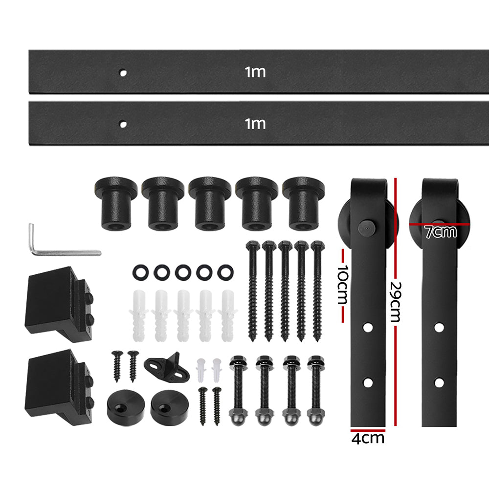 Cefito Sliding Barn Door Hardware Track Set 2m-1