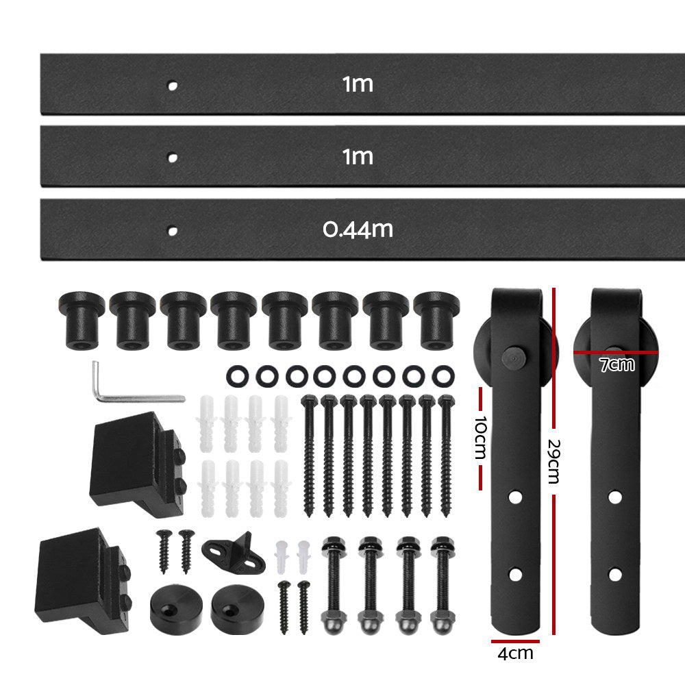 Cefito Sliding Barn Door Hardware Track Set 2.44m-1