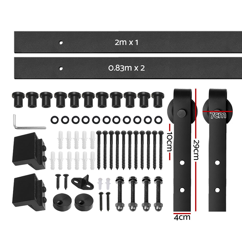 Cefito Sliding Barn Door Hardware Track Set 3.66m-1