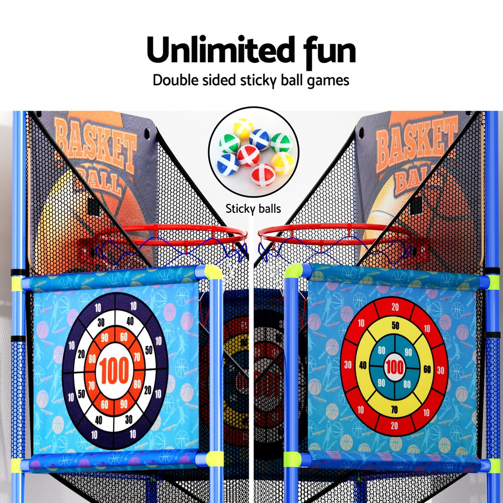 Basketball Arcade Game Electronic Scorer 3 Games Adjustable Kids Blue-5