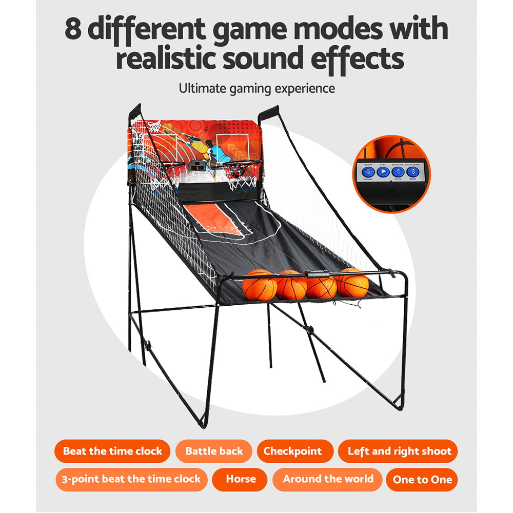 Basketball Arcade Game Electronic Scorer 8 Games Double Shoot Black-5