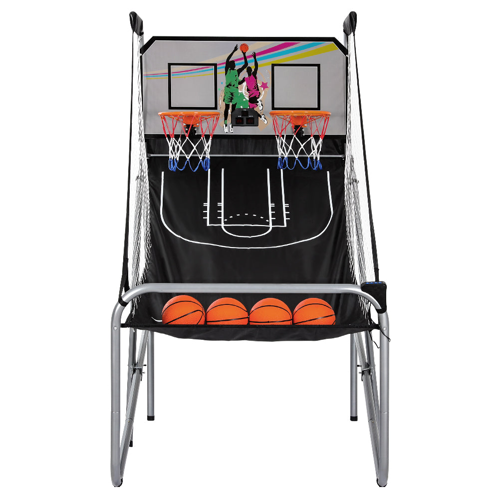 Basketball Arcade Game Electronic Scorer 8 Games Double Shoot Grey-2