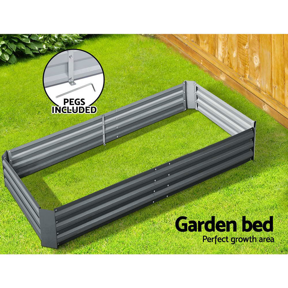 Green Fingers Garden Bed 180x90cm Planter Box Raised Container Galvanised Steel-5