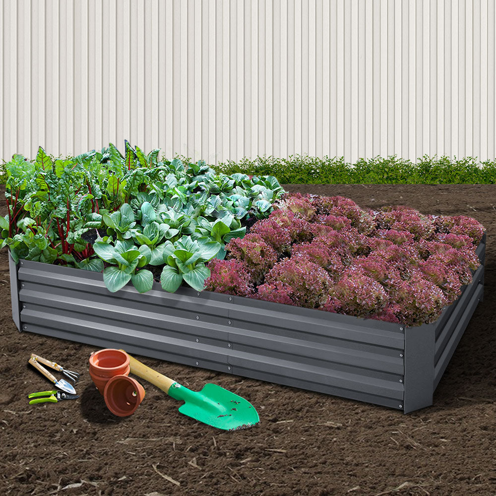 Green Fingers Garden Bed 210x90cm Planter Box Raised Container Galvanised Steel-7